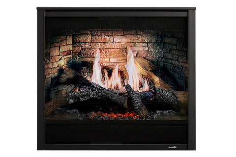 Image of SimpliFire Wescott Mantel with Inception 36-in Traditional Virtual Electric Fireplace Halston Front SF-INC36 MK-WS-INC36