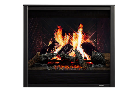 Image of SimpliFire Wescott Mantel with Inception 36 Traditional Virtual Electric Fireplace Chateau Forge SF-INC36 | MK-WS-INC36