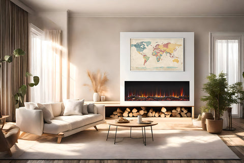Image of SimpliFire Triton Smart Multi-Side View Built In Linear Electric Fireplace Lifestyle