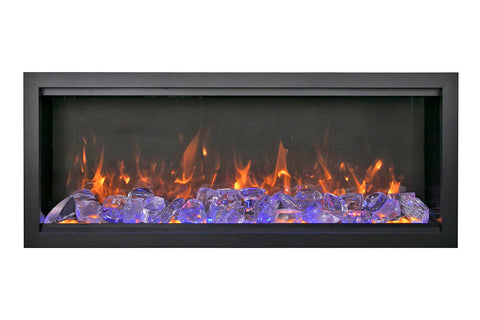 Image of Amantii Symmetry Bespoke Xtra Tall 50-in Recessed Flush Mount Smart Indoor Outdoor Electric Fireplace SYM-50-XT-BESPOKE