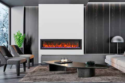 Image of Amantii Symmetry Bespoke 50'' Wall Mount / Recessed Linear Indoor/Outdoor Electric Fireplace