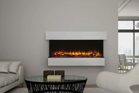 Image of SimpliFire Scion Trinity 62 in Wall Mount Electric Fireplace Mantel Package - SF-SCT55-BK SF-SCT55-MANTEL