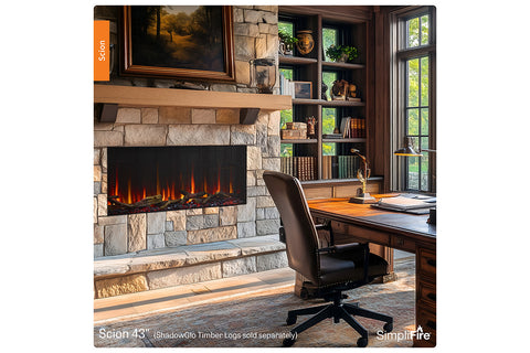 Image of SimpliFire Scion 43-in Built-In Linear Electric Fireplace | SF-SC43-BK SF-SCN43