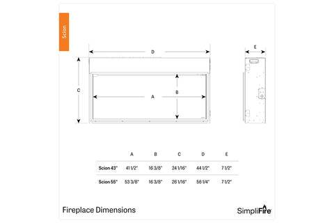 Image of New SimpliFire Scion 55'' Built-In Smart Linear Electric Fireplace