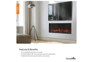 New SimpliFire Scion 43'' Built-In Smart Linear Electric Fireplace