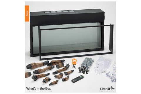 Image of SimpliFire Scion 55 inch Smart Built-In Linear Electric Fireplace | SF-SC55-BK SF-SCN55