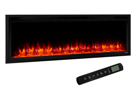 Image of Hearth & Home SimpliFire Allusion Platinum 50 inch Wall Mount Recessed Linear Electric Fireplace Insert | SF-ALLP50-BK | Electric Fireplaces Depot