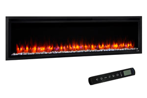 SimpliFire Allusion Platinum 60'' Wall Mount / Recessed Linear Electric Fireplace