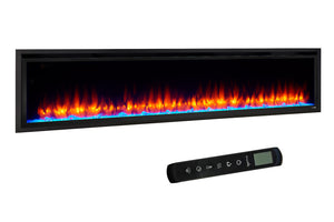 SimpliFire Allusion Platinum 72'' Wall Mount / Recessed  Electric Fireplace