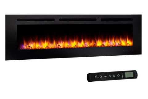 Image of Hearth & Home SimpliFire Allusion 60 Inch Wall Mount Recessed Linear Electric Fireplace Insert | SF-ALL60-BK | Electric Fireplaces Depot