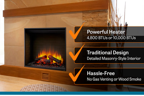 Image of Hearth & Home SimpliFire 36 inch Built-In Electric Firebox Insert | Electric Fireplace | SF-BI36-EB | Electric Fireplaces Depot