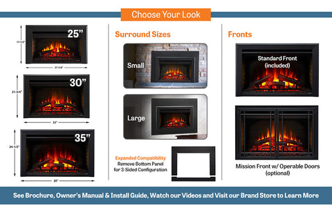 Image of Hearth & Home SimpliFire 25 inch Electric Fireplace Insert SF-INS25 - SimpliFire Electric 25'' Firebox