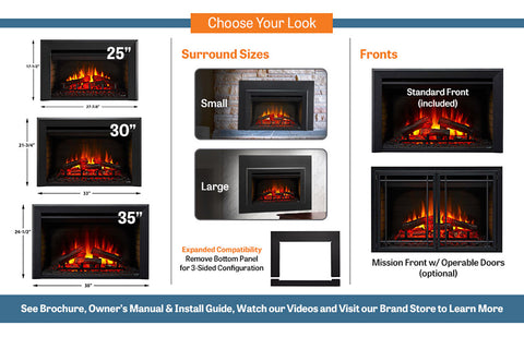 Image of Hearth & Home SimpliFire 35 inch Electric Fireplace Insert SF-INS35 - SimpliFire Electric 35'' Firebox