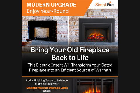 Image of Hearth & Home SimpliFire 35 inch Electric Fireplace Insert SF-INS35 - SimpliFire Electric 35'' Firebox