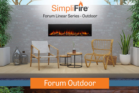 Image of SimpliFire Forum 55'' Outdoor Built-in Electric Fireplace