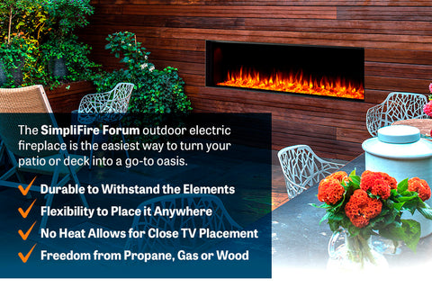 Image of SimpliFire Forum 55'' Outdoor Built-in Electric Fireplace