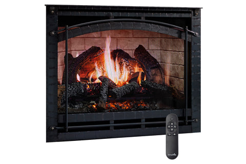 Image of SimpliFire Inception 36-in Traditional Virtual Smart Electric Fireplace with Chateau Forge Front - SF-INC36 Firebox