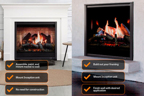 Image of SimpliFire Inception 36-in Traditional Virtual Smart Electric Fireplace with Chateau Forge Front - SF-INC36 Firebox