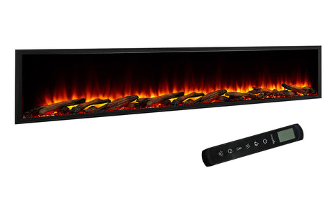 Image of Hearth & Home SimpliFire Scion 78-inch Built-In Linear Electric Fireplace | SF-SC78-BK | Modern Electric Fireplace | Electric Fireplaces Depot