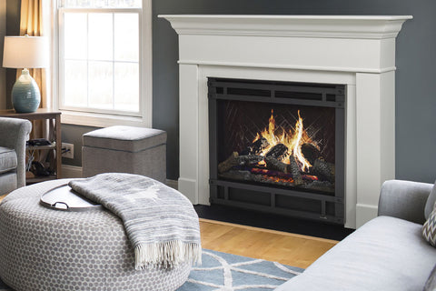 Image of SimpliFire Wescott Mantel with Inception 36-in Traditional Virtual Electric Fireplace Halston Front SF-INC36 |MK-WS-INC36