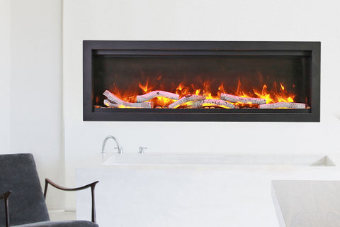 Image of Amantii Symmetry Bespoke 42-inch Wall Mount Recessed Linear Indoor Outdoor Electric Fireplace | SYM-42 BESPOKE