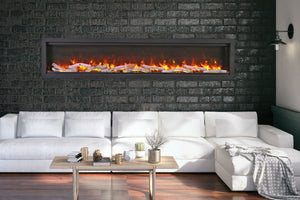 Amantii Symmetry Bespoke 88-inch Wall Mount Recessed Linear Electric Fireplace | SYM-88 BESPOKE