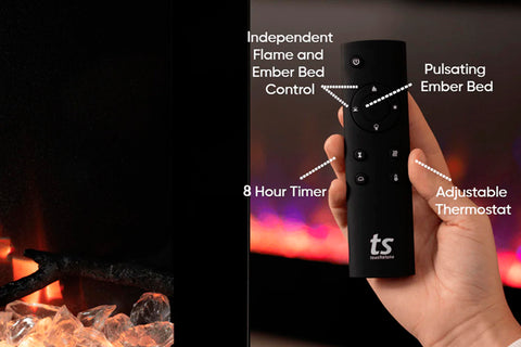 Image of Touchstone Sideline FurySmart Wall Mount Recessed Electric Fireplace Remote