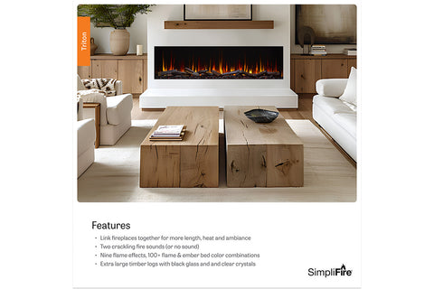 Image of SimpliFire Triton Smart Multi-Side View Built In Linear Electric Fireplace Features 
