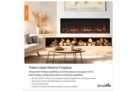 Image of SimpliFire Triton Smart Multi-Side View Built In Linear Electric Fireplace Features