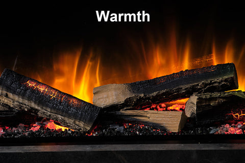 Image of Flamerite Fires Elara 52 E-FX Electric Fireplace Freestanding Suite Oak White with Plinth Base FLR-FP-SUITE-ELARA-BASE Flames