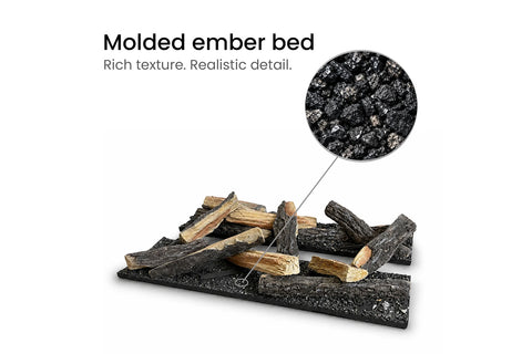 Image of Aquafire Hand-Painted Faux Wood Molded Log Set with Ember Bed for Aquafire Water Vapor Fireplace