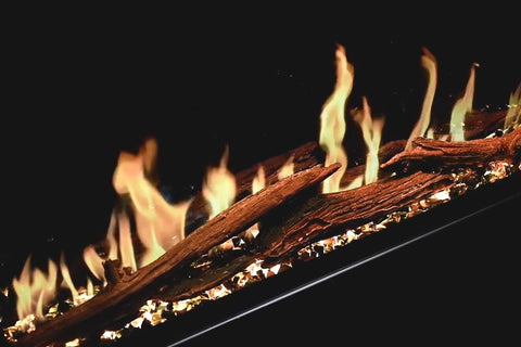 Image of Modern Flames Allwood Fireplace Media Wall in Sand - Orion Slim Heliovision 60 Electric Fireplace - AFWO-CS | OR60-SLIM