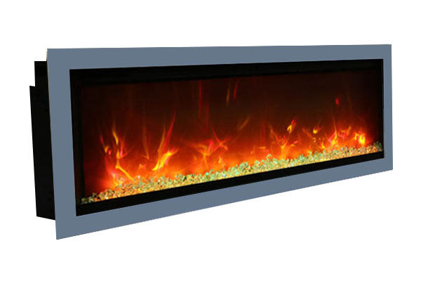 Amantii Symmetry 74'' Built In Fully Recessed Flush Mount Linear Indoor & Outdoor Electric Fireplace | SYM-74 | Electric Fireplaces Depot