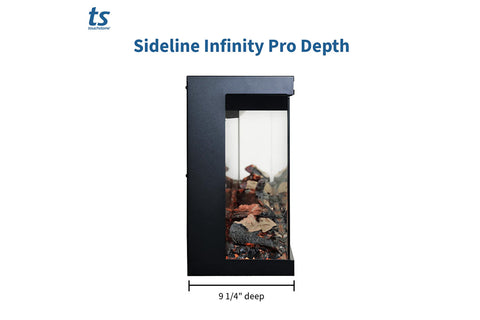 Image of Touchstone Sideline Infinity Pro Smart 3-Sided 2-Sided Built-In Recessed Electric Fireplace Depth