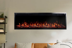 Touchstone Sideline Elite Pro 60 Smart Wall Mount Recessed Electric Fireplace | Linear Fireplace Insert 80058