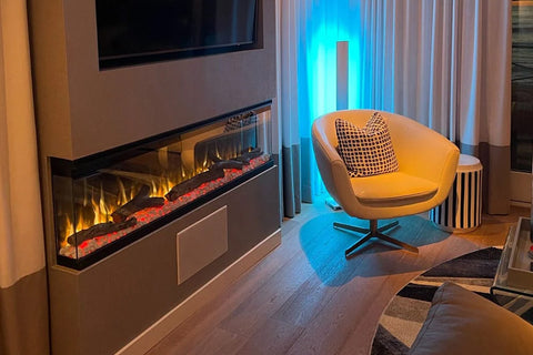 Image of Touchstone Sideline Infinity Pro Smart 3-Sided 2-Sided Built-In Recessed Electric Fireplace 