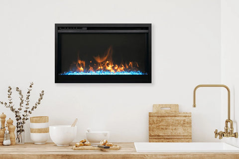 Image of Amantii Traditional Extra Slim 33-Inch Built-In Electric Firebox Insert | Electric Fireplace Heater | TRD-33-XS | Electric Fireplaces Depot