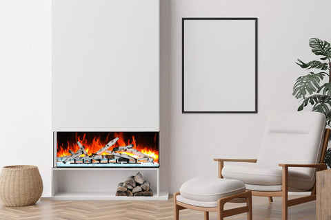 Image of Amantii Tru View Bespoke 45-inch 3-Sided View Built In Indoor Outdoor Smart Electric Fireplace -TRV-45-BESPOKE