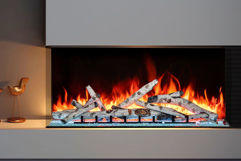 Image of Amantii Tru View Bespoke 45-inch 3-Sided View Built In Indoor Outdoor Smart Electric Fireplace -TRV-45-BESPOKE