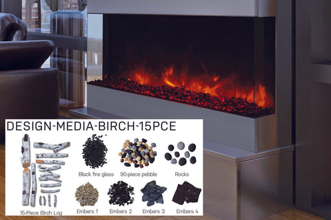 Image of Amantii Panorama 40 inch 3-Sided Built-in Indoor & Outdoor Electric Fireplace - Heater - Electric Fireplaces Depot
