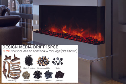 Image of Amantii Panorama 40 inch 3-Sided Built-in Indoor & Outdoor Electric Fireplace - Heater - Electric Fireplaces Depot