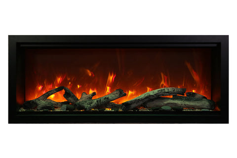 Image of Amantii Symmetry 60'' Built In Fully Recessed Flush Mount Linear Indoor & Outdoor Electric Fireplace | Extra Tall Deep | SYM-60-XT | Electric Fireplaces Depot
