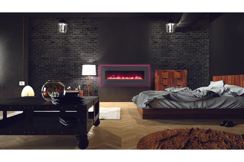 Image of Sierra Flame 55 inch Wall Mount Linear Electric Fireplace - Heater - Electric Fireplaces Depot