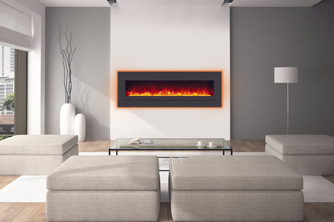 Image of Sierra Flame 78 inch Wall Mount Linear Electric Fireplace - Heater - Electric Fireplaces Depot