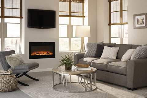 Image of Touchstone Sideline Black 50'' Built-in Electric Fireplace - Heater - 80004 - Electric Fireplaces Depot