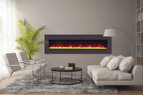 Image of Sierra Flame 78 inch Wall Mount Linear Electric Fireplace - Heater - Electric Fireplaces Depot