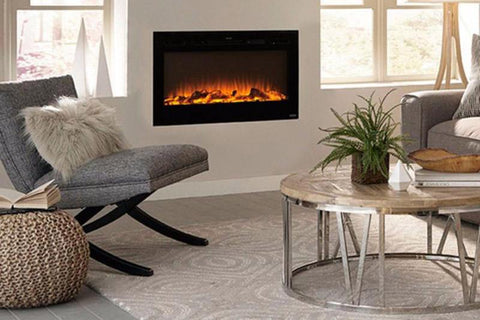 Image of Touchstone Sideline Black 50'' Built-in Electric Fireplace - Heater - 80004 - Electric Fireplaces Depot