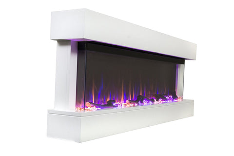 Image of Touchstone Chesmont 50" Wall Mount 3-sided Electric Fireplace in White | 80033 | Electric Fireplaces Depot