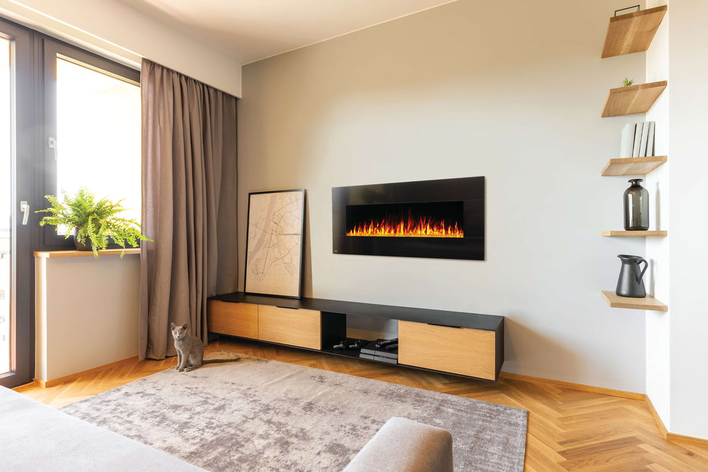 Napoleon Harsten 50'' Wall Mount Freestanding Linear Electric Fireplace w/ Bluetooth speaker | NEFL50HF-BT | Electric Fireplaces Depot