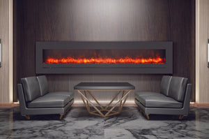 Sierra Flame 96-inch Mount / Recessed Electric Fireplace